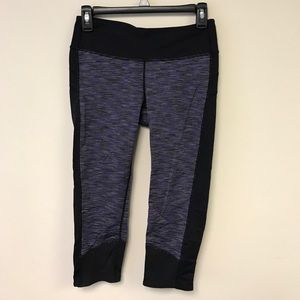 Athleta Women's Capri Leggings - Purple/Grey/Black